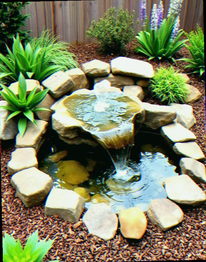 patio with mulch border